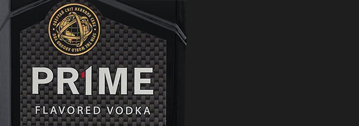 Vodka "Prime". Bottle and label design.